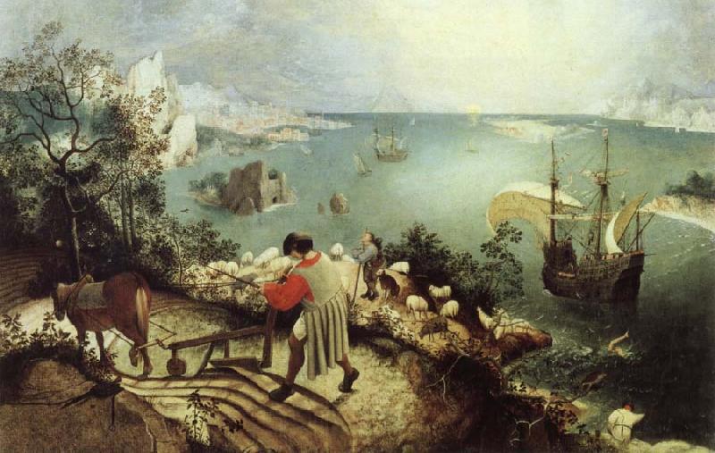 BRUEGEL, Pieter the Elder Landscape with the Fall of Icarus Germany oil painting art